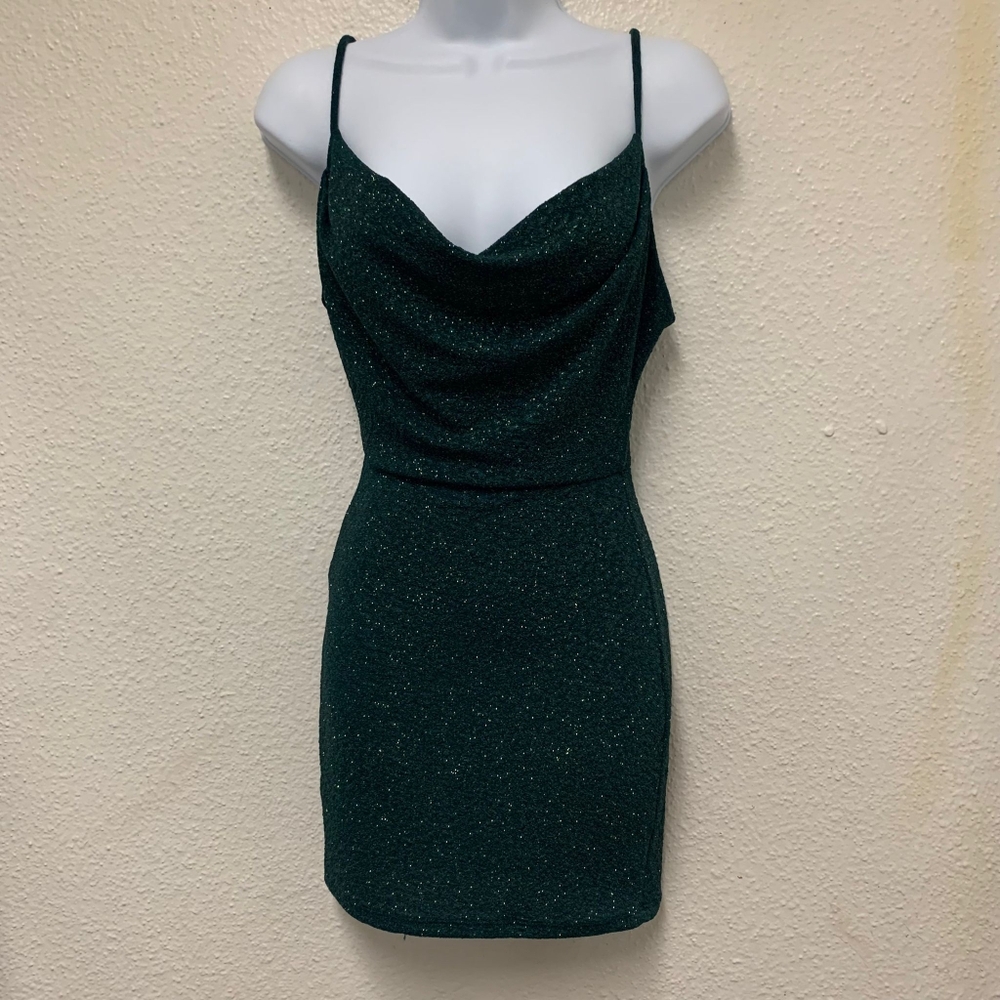 Dear Moon Navy Blue Embellished Cut Out Mini Dress Women’s Size 1 - V Neck